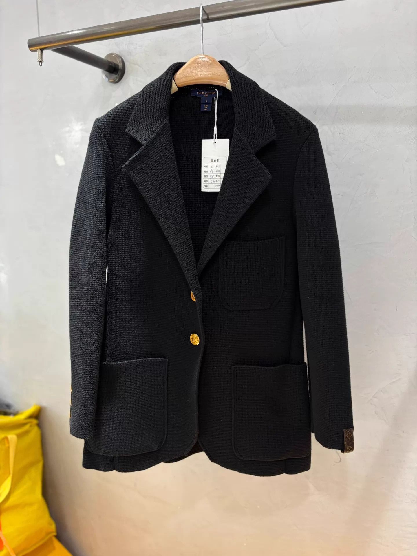 Louis Vuitton LV Black Knit Blazer Gold Buttons Mint S Size S / US 4 / IT 40 - 1 Thumbnail