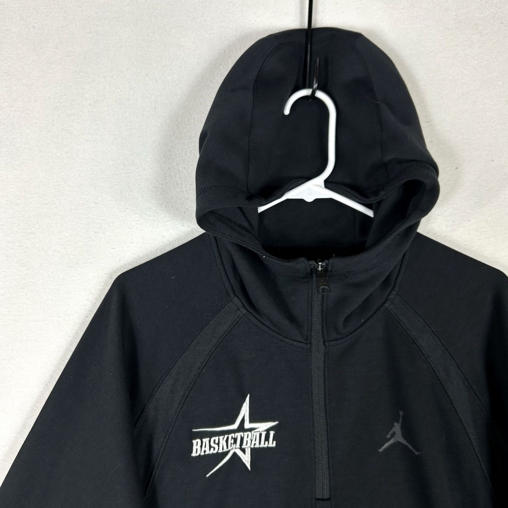 Nike Nike Air Jordan Hoodie Mens Large Black Lightweight Pullover Basketball Sweatshirt Zip 1/2 1/4 Zip Hooded All Seasons Size US L / EU 52-54 / 3 - 3 Thumbnail