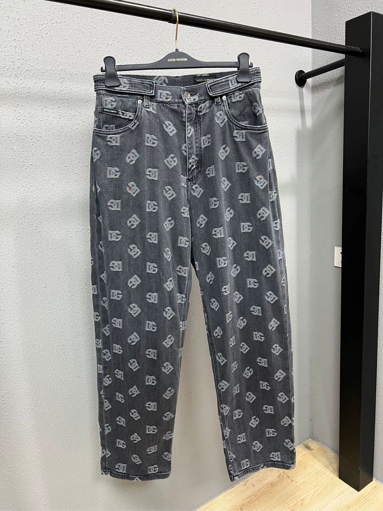 Dolce & Gabbana Dolce & Gabbana Black Gray Logo Jeans Size US 32 / EU 48 - 1 Thumbnail