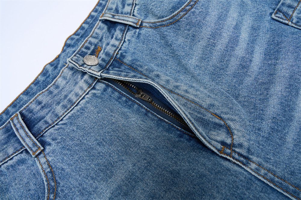 Jean American high street washed men's cleanfit loose jeans Size US 32 / EU 48 - 4 Thumbnail