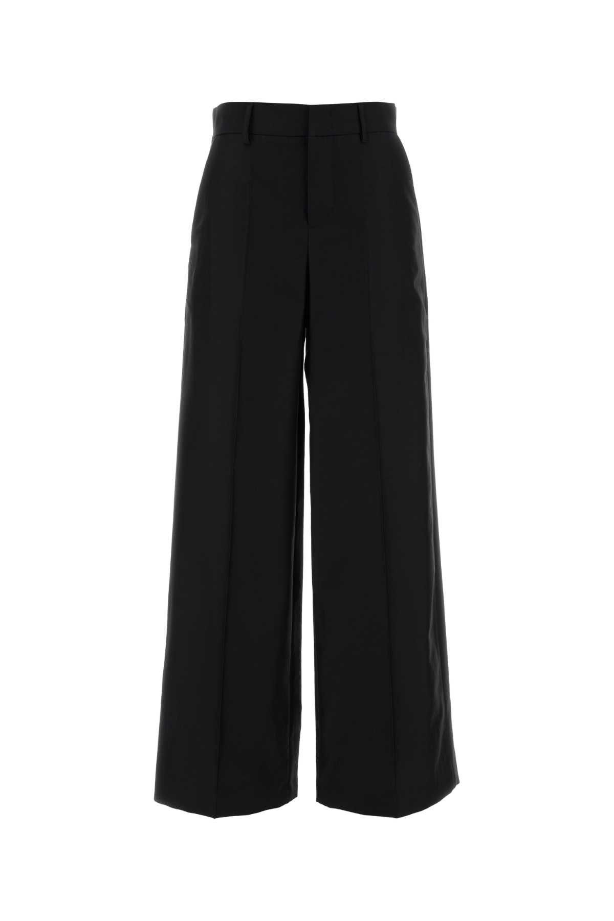 Alberta Ferretti Black Wool Blend Wide-Leg Pant Size 27" / US 4 / IT 40 - 1 Thumbnail