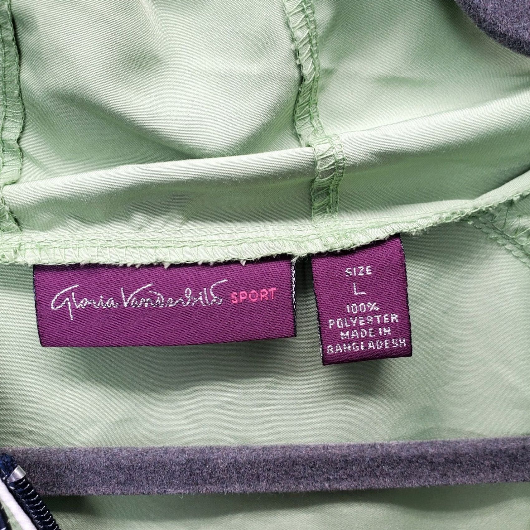 Gloria Vanderbilt Gloria Vanderbilt Sport Lightweight Hooded Jacket Womens L Green Windbreaker Jacket Size L / US 10 / IT 46 - 5 Thumbnail