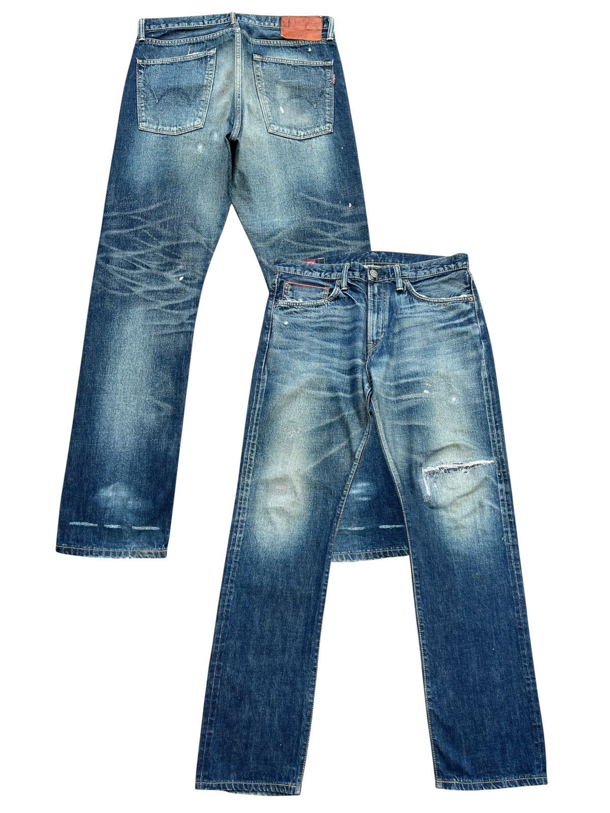 Edwin Vintage Edwin Selvedge Distressed Denim Jeans 36x34 Size US 36 / EU 52 - 1 Thumbnail