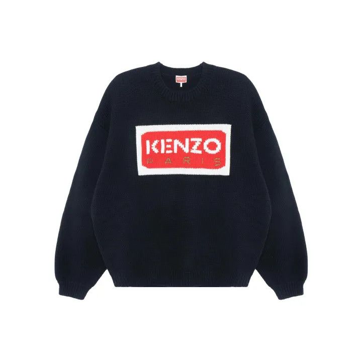 Kenzo KENZO Logo Knit Sweater for Men in Black 0079 Size US S / EU 44-46 / 1 - 1 Thumbnail