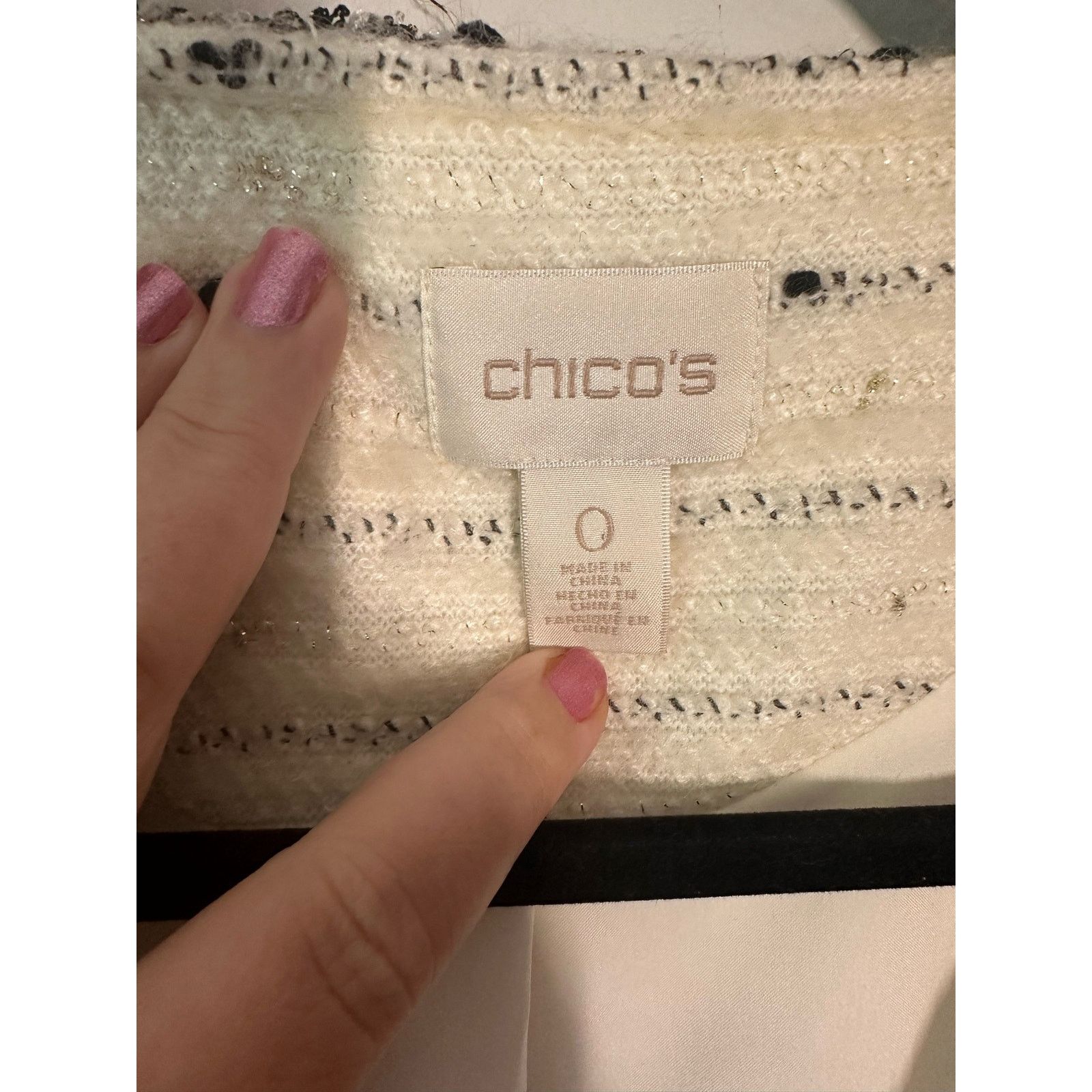 Chicos Chicos Sz 4 Jacket Brocade Sleeve Black Gold Embellishment Size XS / US 0-2 / IT 36-38 - 3 Thumbnail
