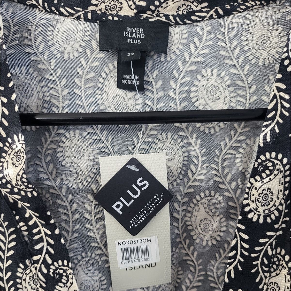 River Island River Island Bk & Tan Artizan Front Tie Long Sleeve Dress-18 Size XXL / US 16-18 / IT 52-54 - 3 Thumbnail
