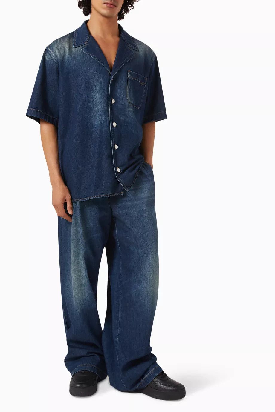 Valentino o1y0525 Denim Shirt in Dark Blue Size US M / EU 48-50 / 2 - 4 Thumbnail