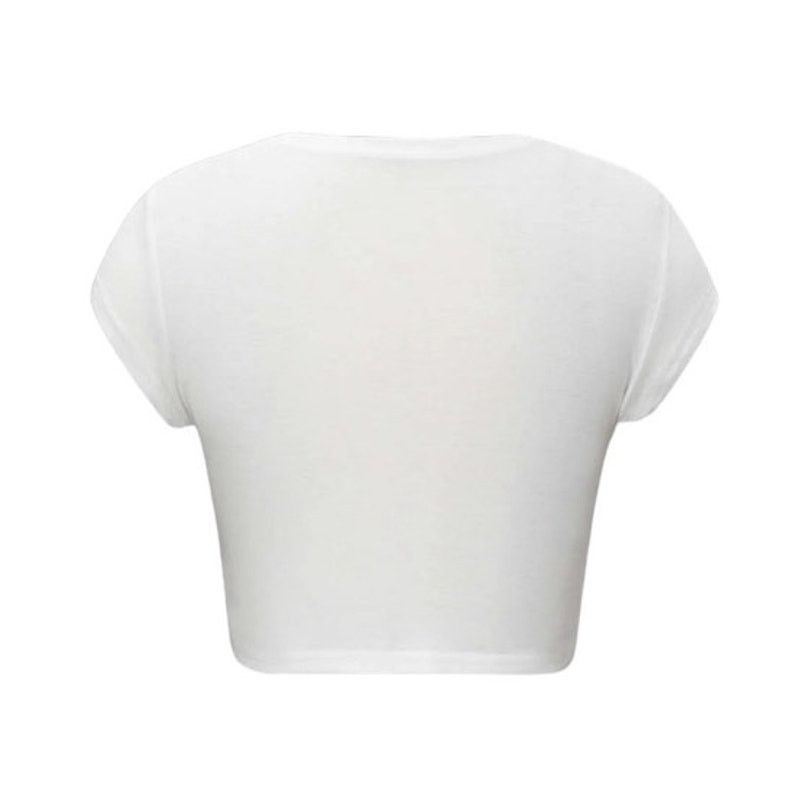 Other Micas White Short Sleeve Hands Print Round Neck Crop T-shirt Size M / US 6-8 / IT 42-44 - 2 Thumbnail