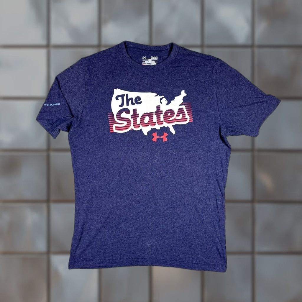 Under Armour Under Armour The States Graphic T-Shirt Men’s Medium Navy Blue Loose HeatGear T-Shirt Short Sleeve Crew Neck Buttonless? Size US M / EU 48-50 / 2 - 1 Thumbnail
