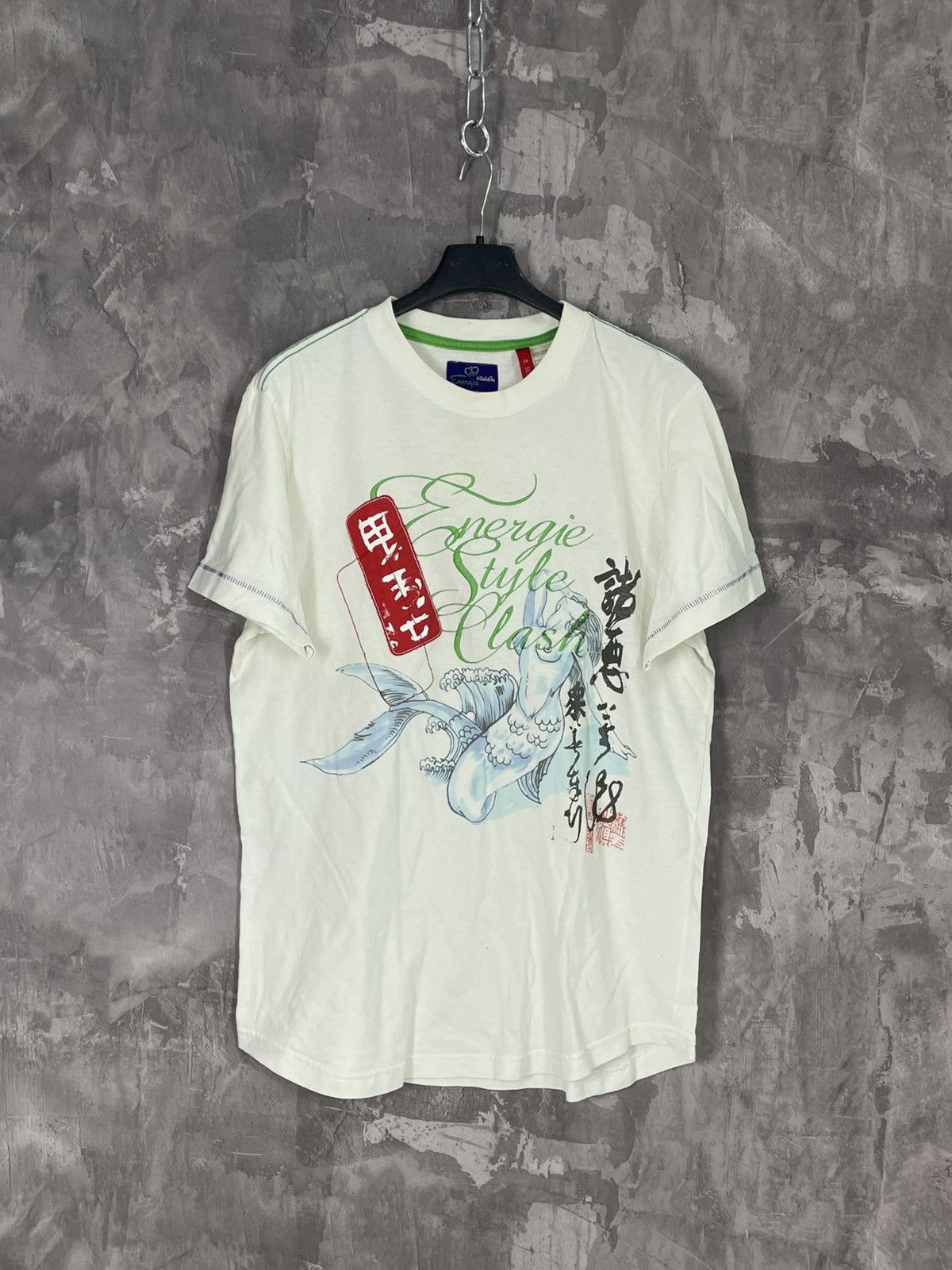 Energie × Vintage Vintage Energie by Miss Sixty Avant Garde T Shirt Size US L / EU 52-54 / 3 - 1 Thumbnail