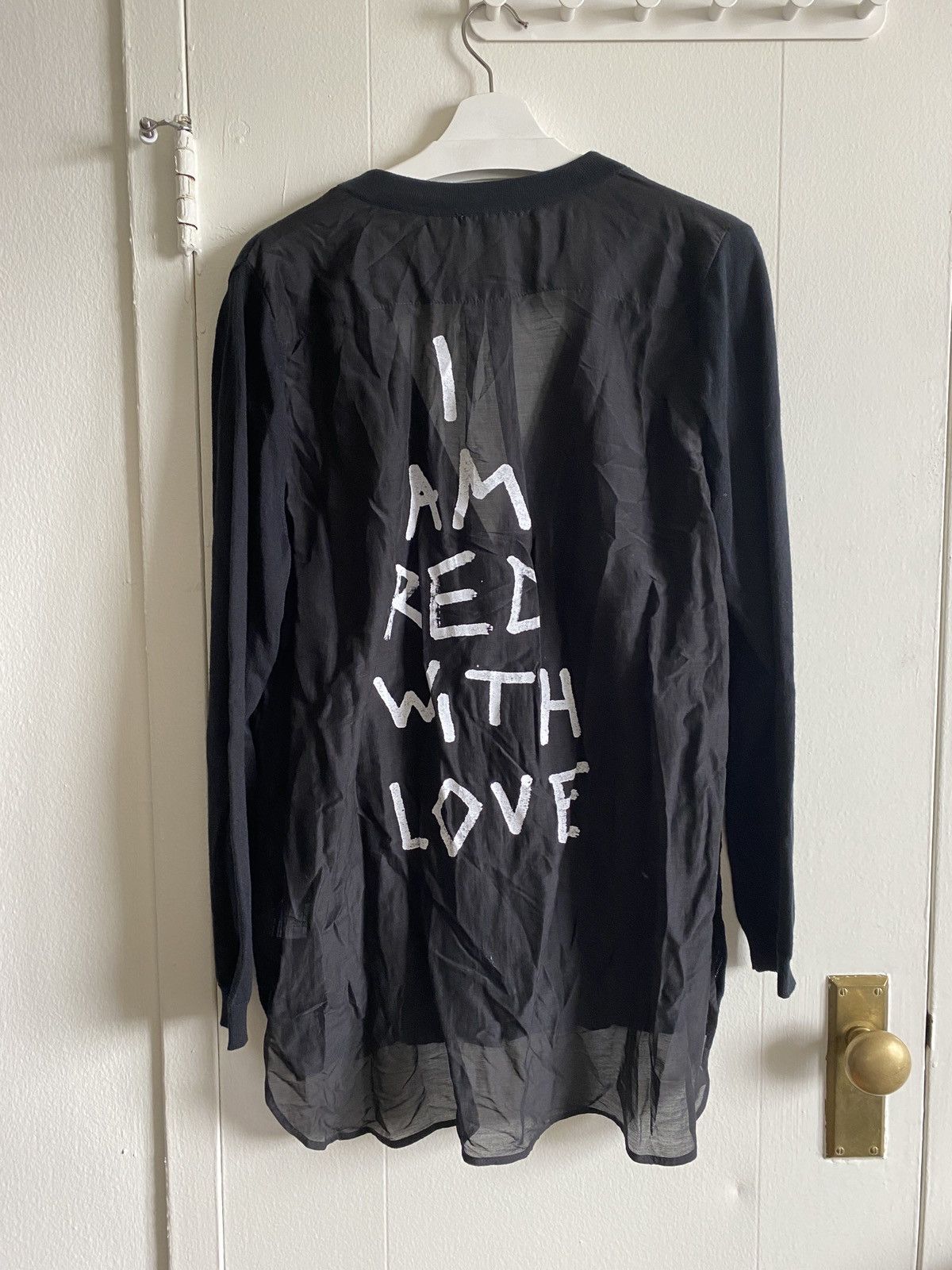 Ann Demeulemeester Ann Demeulemeester I Am Red With Love Cardigan Sweater Size US M / EU 48-50 / 2 - 1 Preview