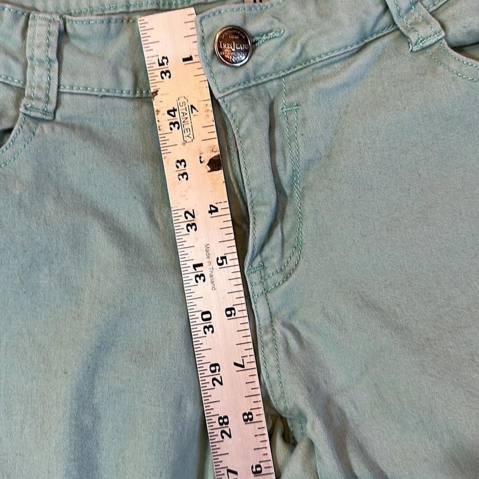 Designer Light Blue/Mint Stretch Jeans - Size 11 by American Style Size 30" / US 8 / IT 44 - 4 Thumbnail