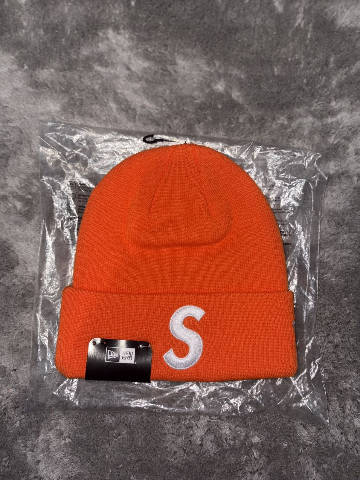 帽子 Supreme Yarn Applique Beanie \"Orange Supreme Yarn Applique Beanie Dark Orange Red In Hand Ships