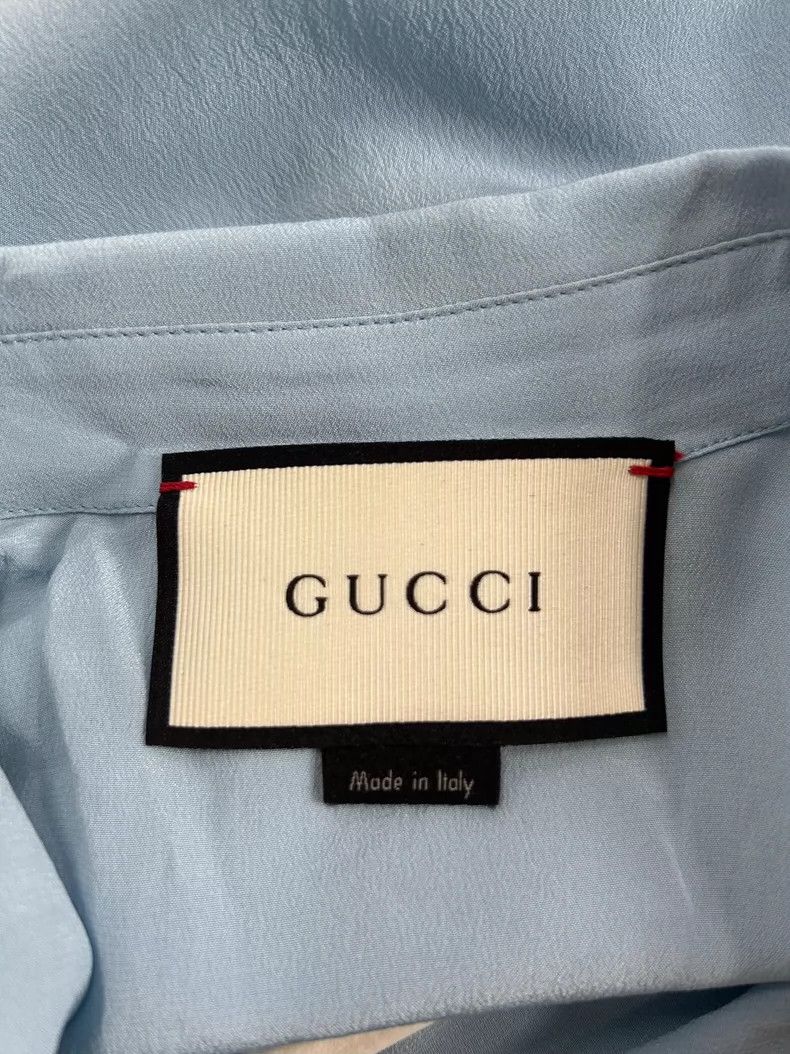 Gucci Gucci Size 38 Light blue mulberry silk shirt 2501-Nextarrow Size US XXS / EU 40 - 4 Thumbnail