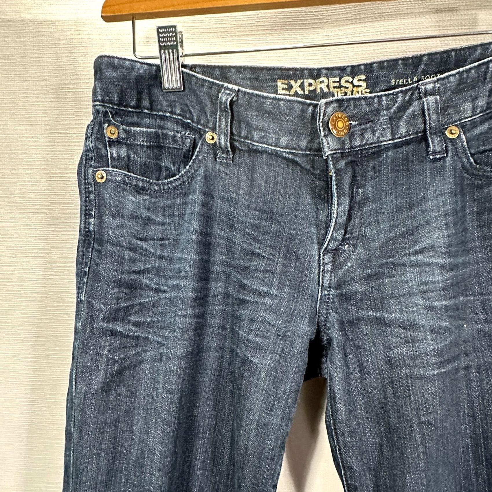 Express Express Jeans Bootcut Womens 6 Stella Dark Wash Cotton Stretch Pockets Jeans Size 28" / US 6 / IT 42 - 4 Thumbnail