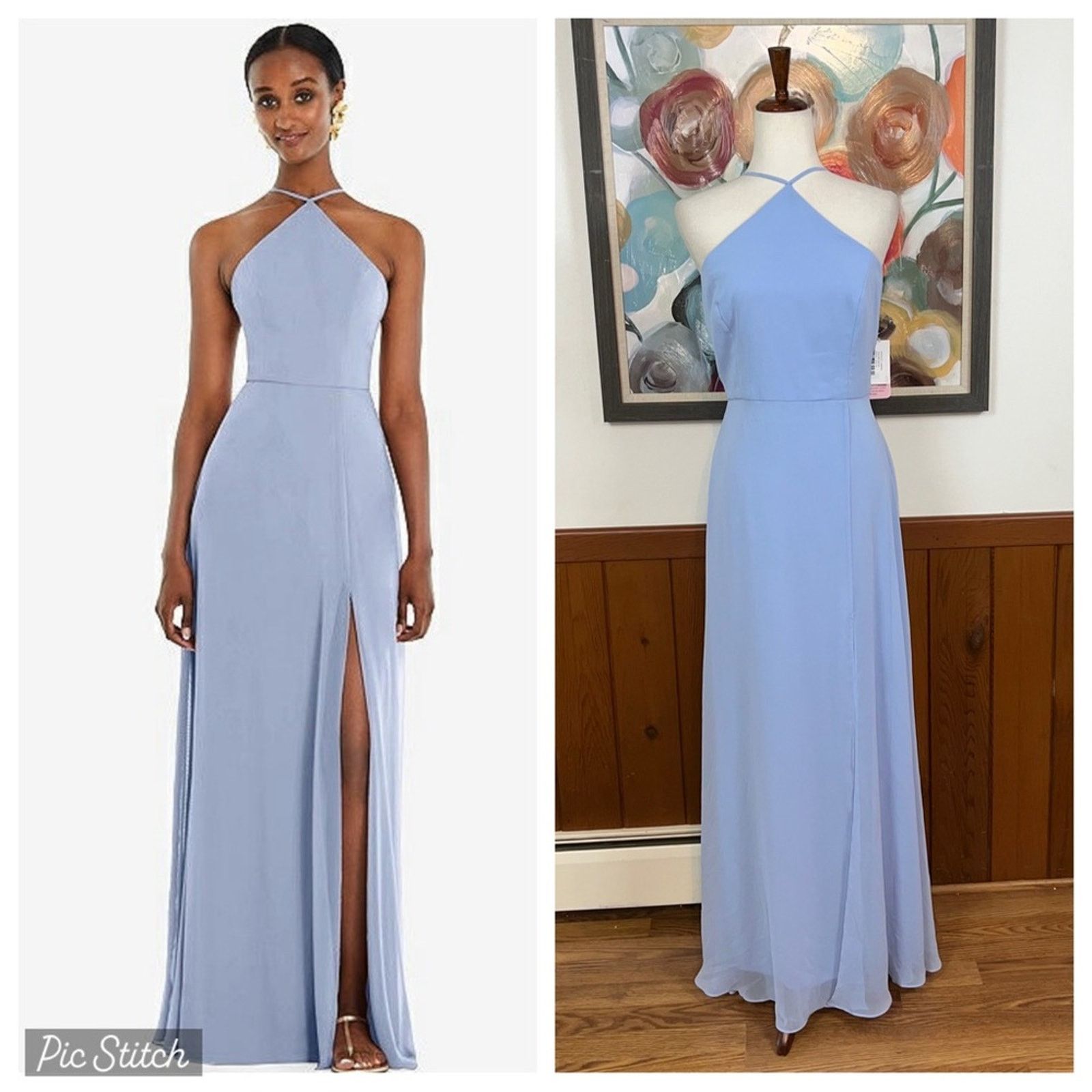 Other Dessy Collection Lovely Halter Chiffon Bridesmaid Gown! Size XL / US 12-14 / IT 48-50 - 1 Thumbnail