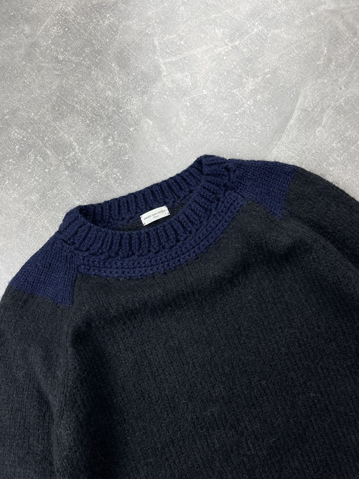 Dries Van Noten Dries Van Noten Alpaca Wool Knit Sweater Black Navy Size US L / EU 52-54 / 3 - 6 Thumbnail