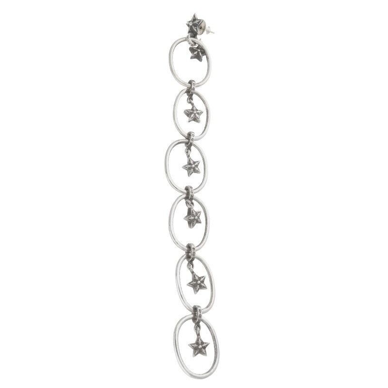 Chrome Hearts Chrome Hearts Silver Oval Star Drop Earring Size ONE SIZE - 1 Thumbnail