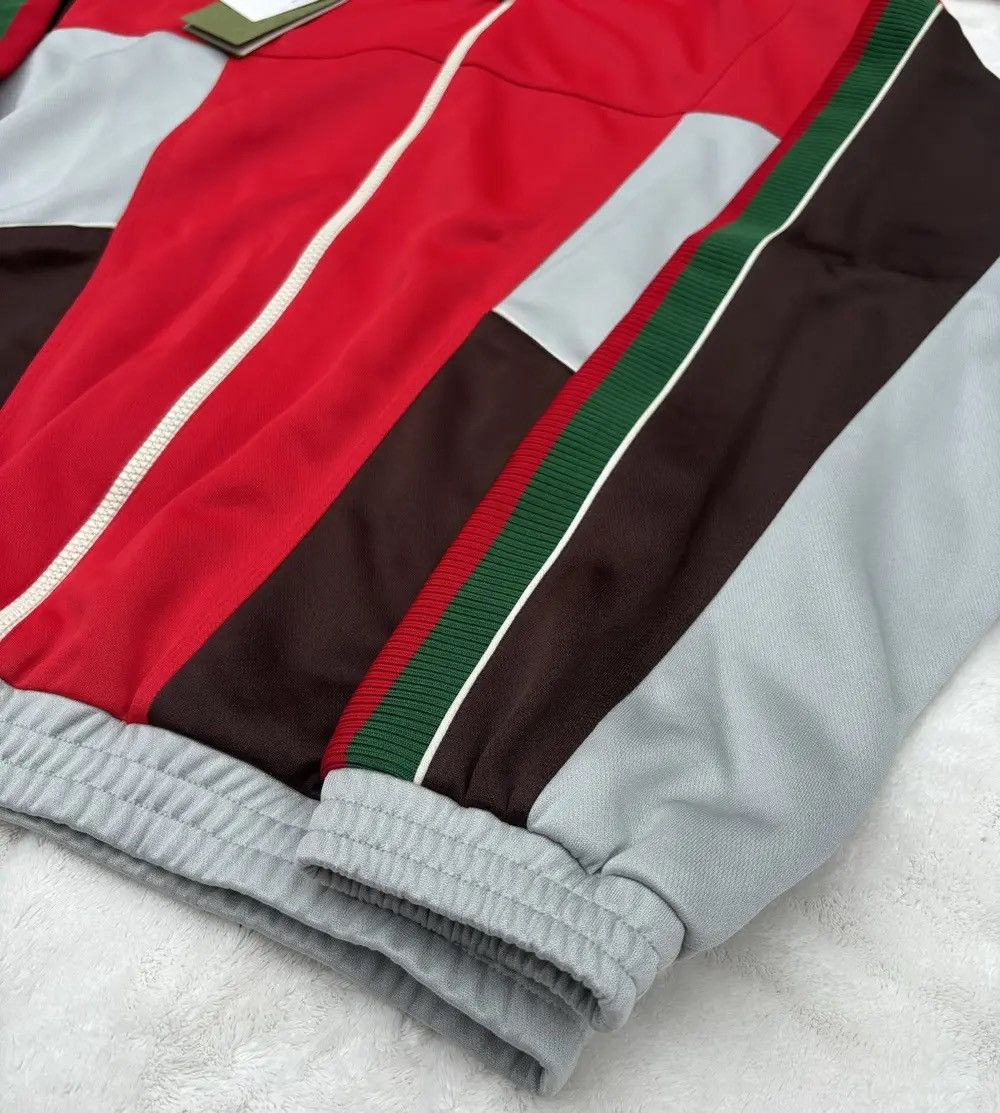 Gucci Gucci Red/Grey/Black Webbed Interlock GG Track Jacket Size US XXL / EU 58 / 5 - 2 Thumbnail