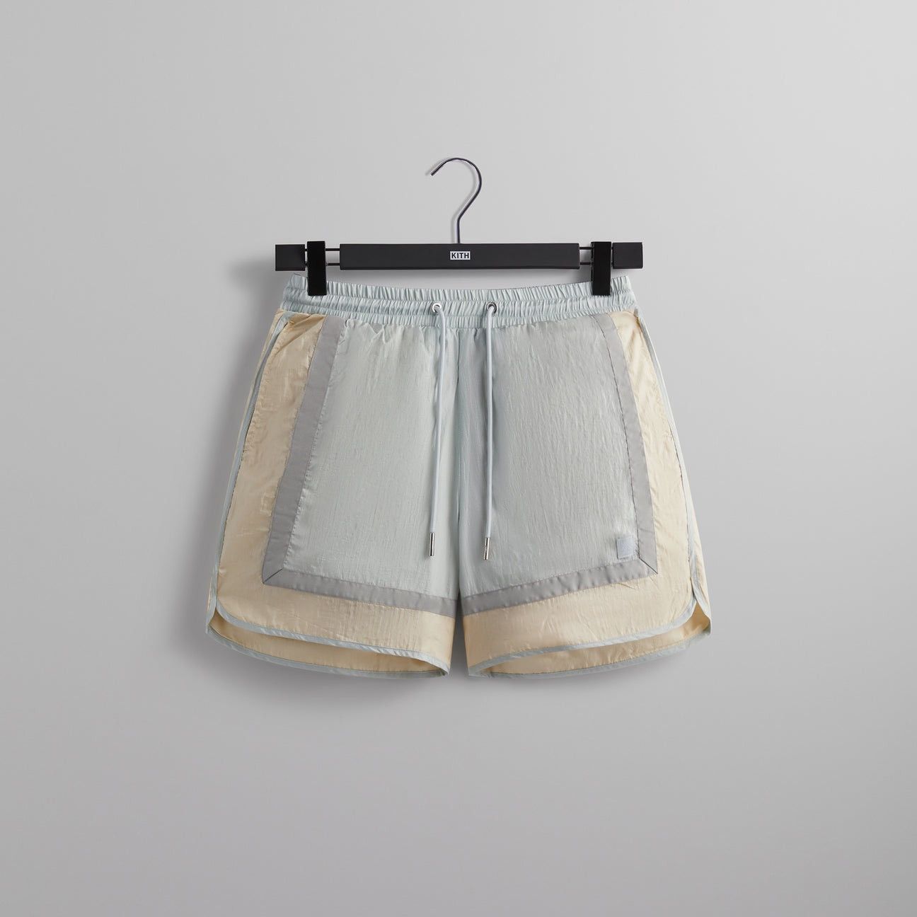 Image of 2024 Spring Kith Washed Nylon Dylan Shorts Powder in Pale Green, Men's (Size 33)