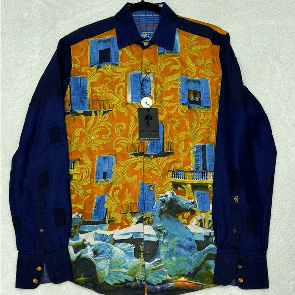 Image of Robert Graham Limited Edition Lofton Sport Shirt Multi in Blue, Men's (Size Small)