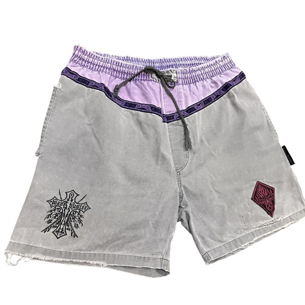 Sun Surf Vintage Baggy Skate Shorts Grey Canvas Wave Buster Tribal Size US 32 / EU 48 - 3 Thumbnail