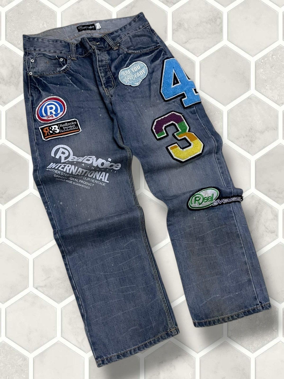Japanese Brand Vintage Japan Streetwear RealBvoice Patchwork Baggy Denim Size US 32 / EU 48 - 2 Thumbnail