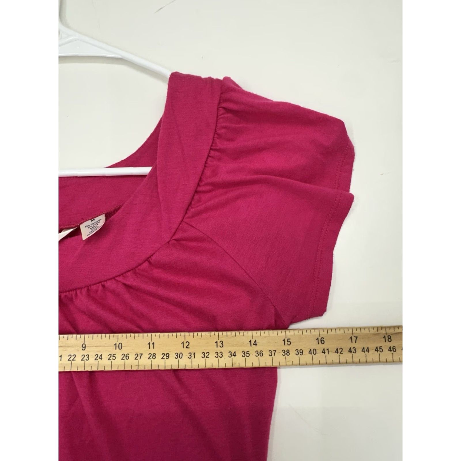 Vintage Derek Heart Womens Shirt Size Medium Pink Short Sleeve Ruched Sided Shirt Size M / US 6-8 / IT 42-44 - 7 Thumbnail