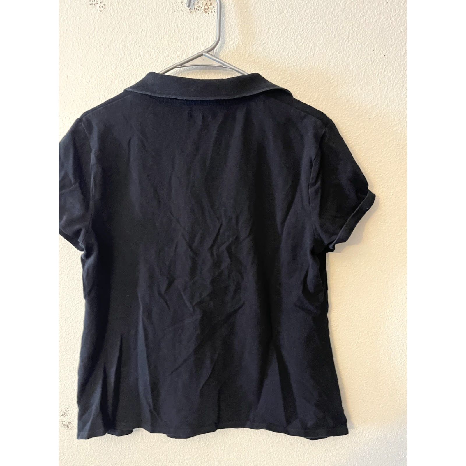 Old Navy Old Navy Polo Top Womens L Black Short Sleeve Shirt Polo Size L / US 10 / IT 46 - 3 Thumbnail