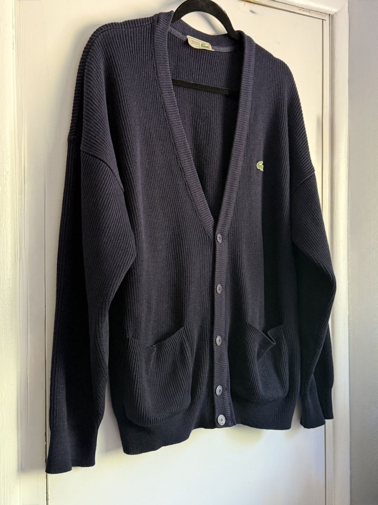 Lacoste VTG Chemise Lacoste Made in France Navy Cardigan Size US M / EU 48-50 / 2 - 2 Thumbnail
