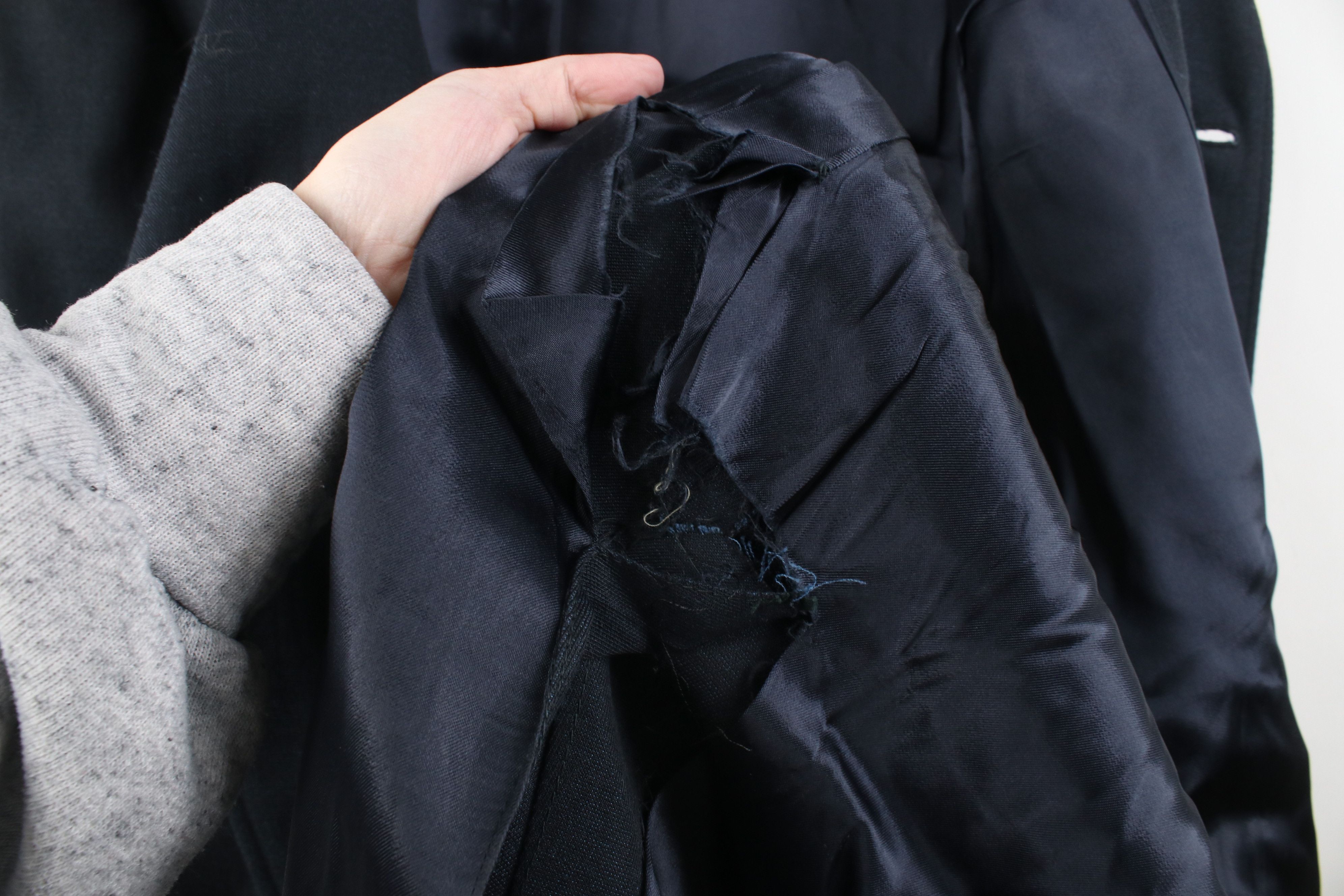 Vintage Vintage 50s 60s Gabardine Knit Overcoat Jacket Blue USA Size US L / EU 52-54 / 3 - 11 Thumbnail