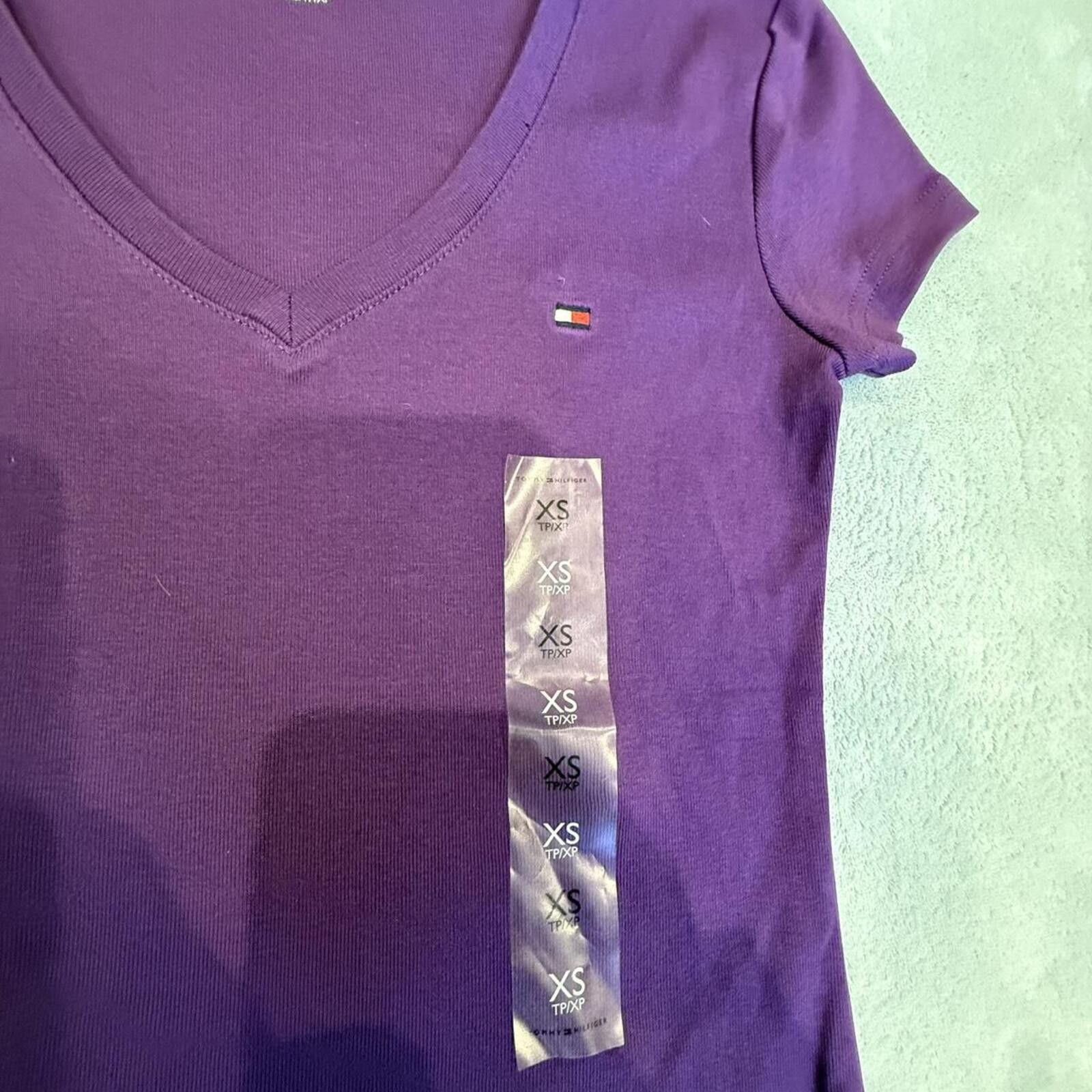 Tommy Hilfiger Tommy Hilfiger Women's Purple Shirt Size XS / US 0-2 / IT 36-38 - 3 Thumbnail
