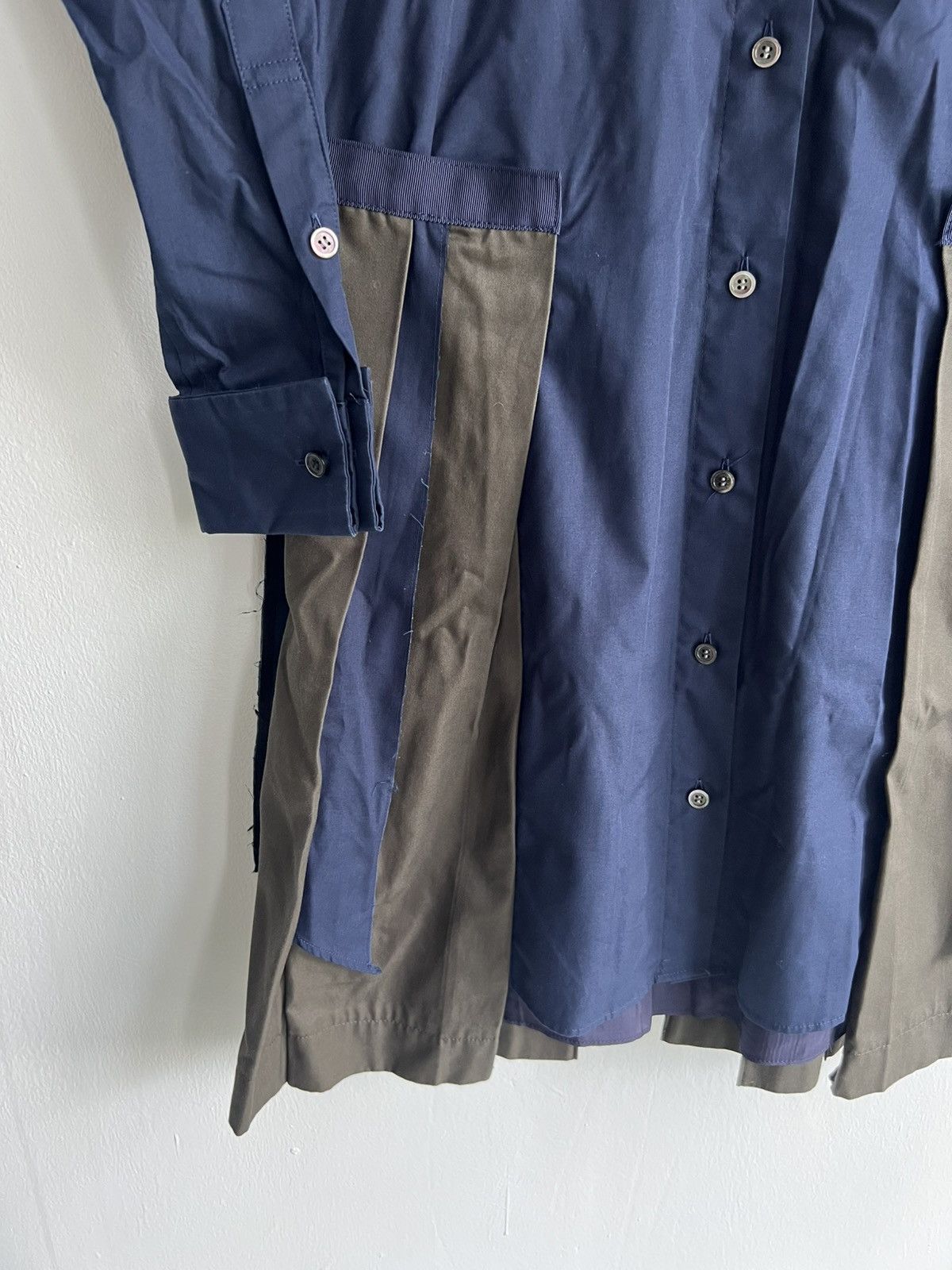 Sacai PROTOTYPE FW21 Sacai Pleated Docking Bib Hybrid Overshirt Size US M / EU 48-50 / 2 - 6 Thumbnail