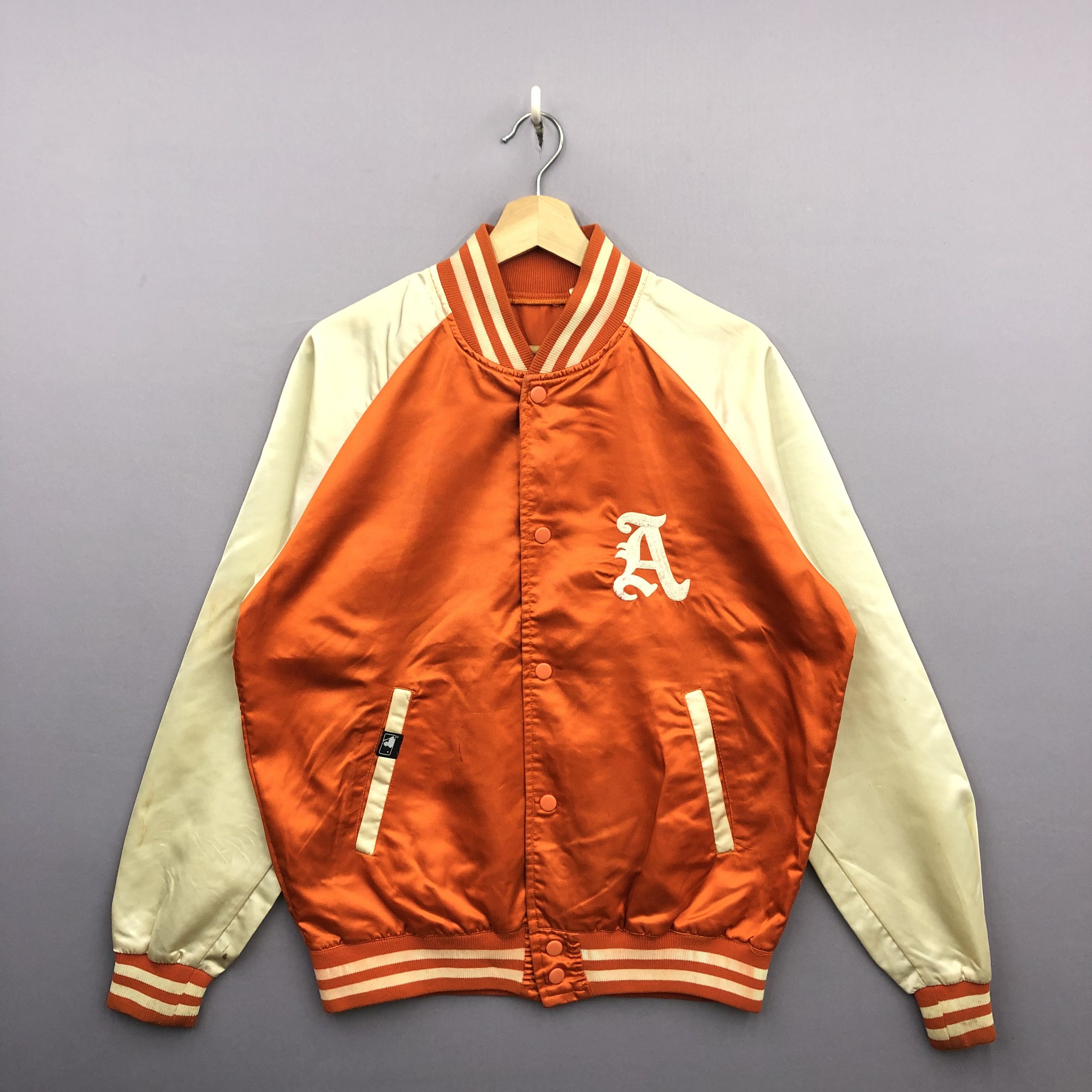 Japanese Brand Vintage A Letterman Kenkoo Satin Baseball Varsity Jackets Size US L / EU 52-54 / 3 - 1 Thumbnail