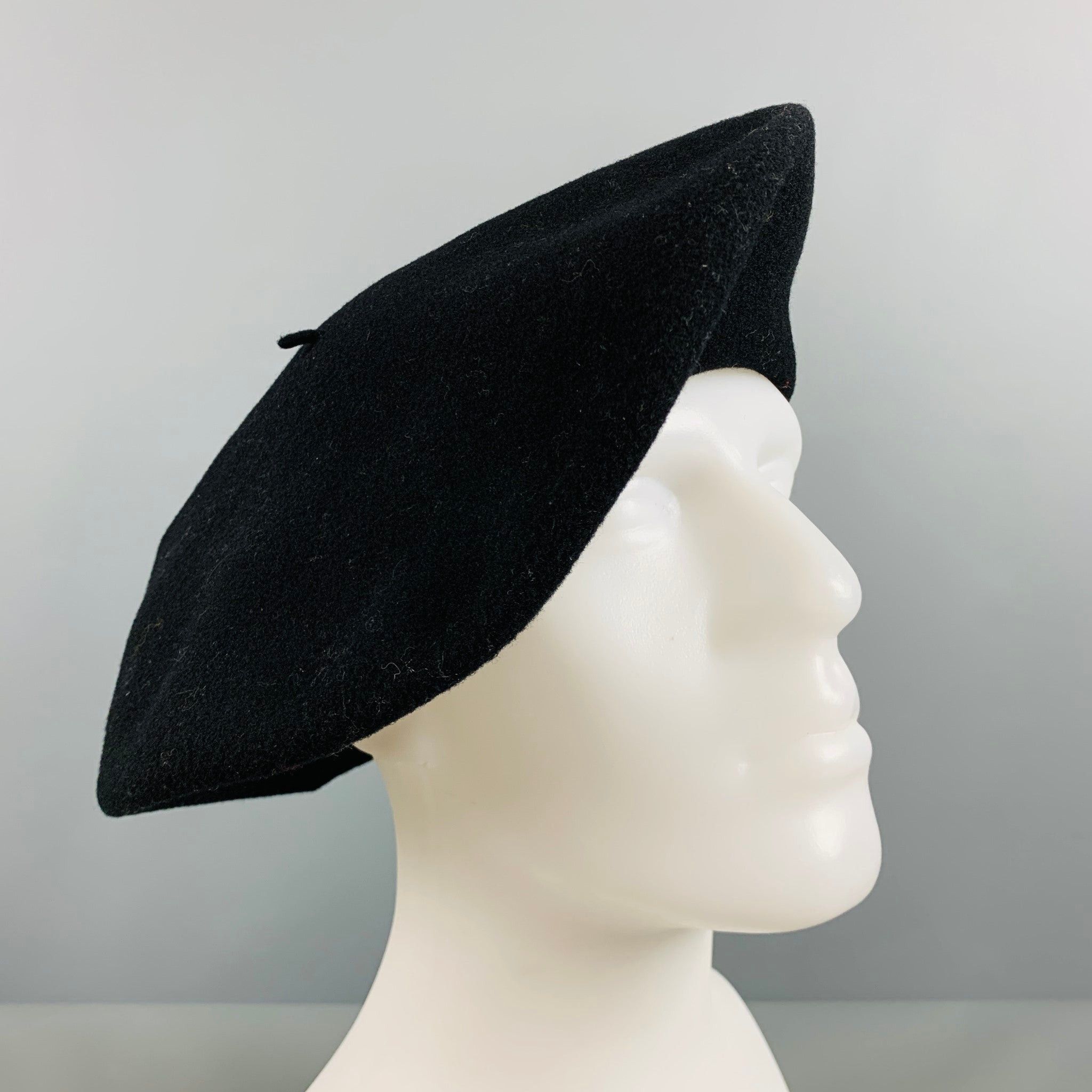 image of Hermes Black Embroidered Wool Hats, Women's
