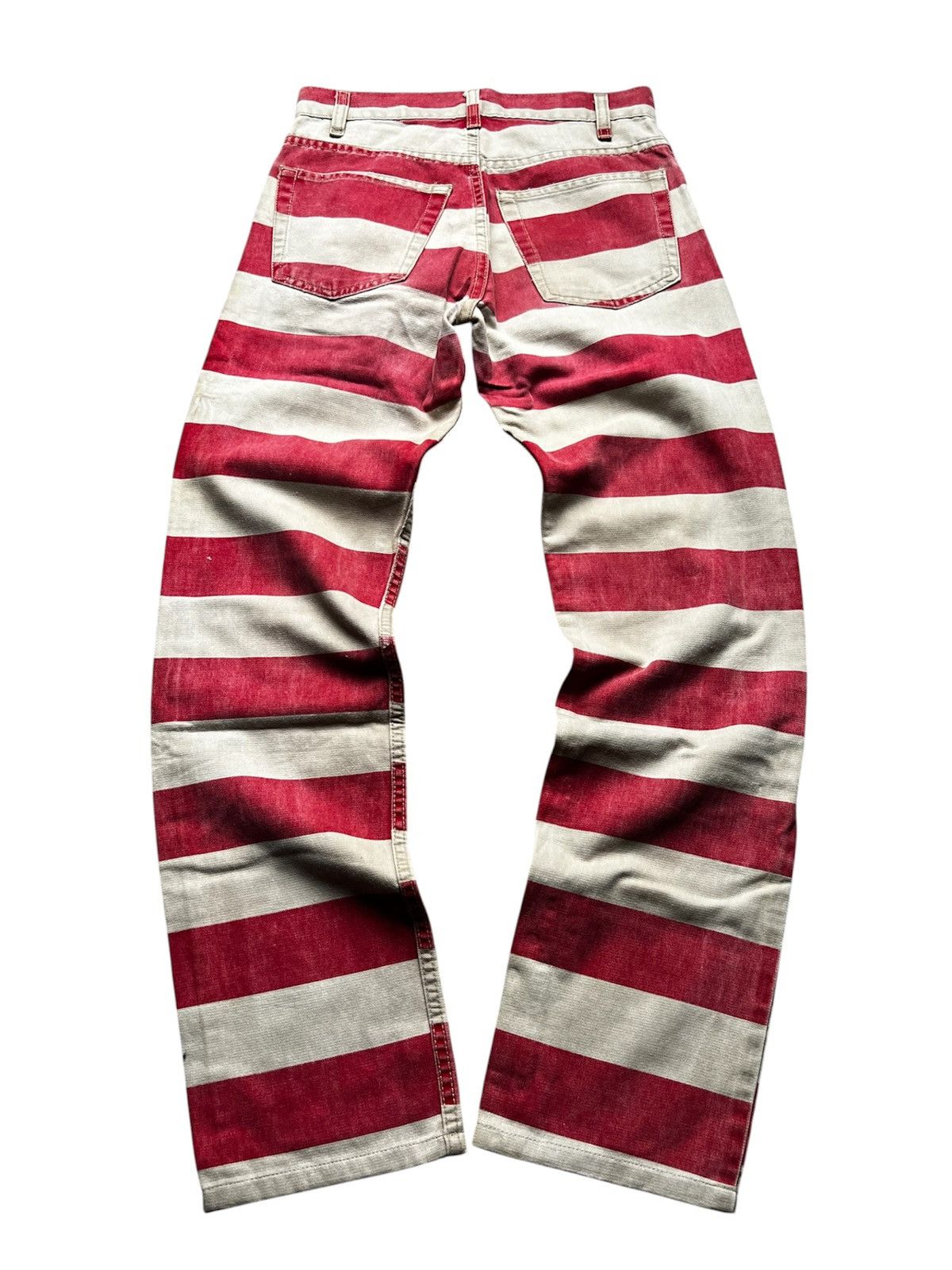 Helmut Lang AW 1996 Helmut Lang Prisoner Striped High Waist Jeans Size US 27 - 2 Thumbnail
