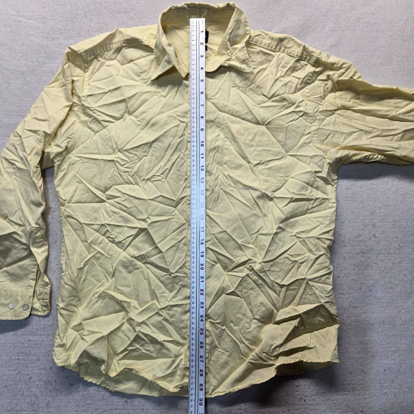 Dockers VINTAGE Dockers Shirt Solid Yellow Short Sleeve Button-Up Regular L Mens Large Yellow Classic Casual USA Theme Size US L / EU 52-54 / 3 - 6 Thumbnail