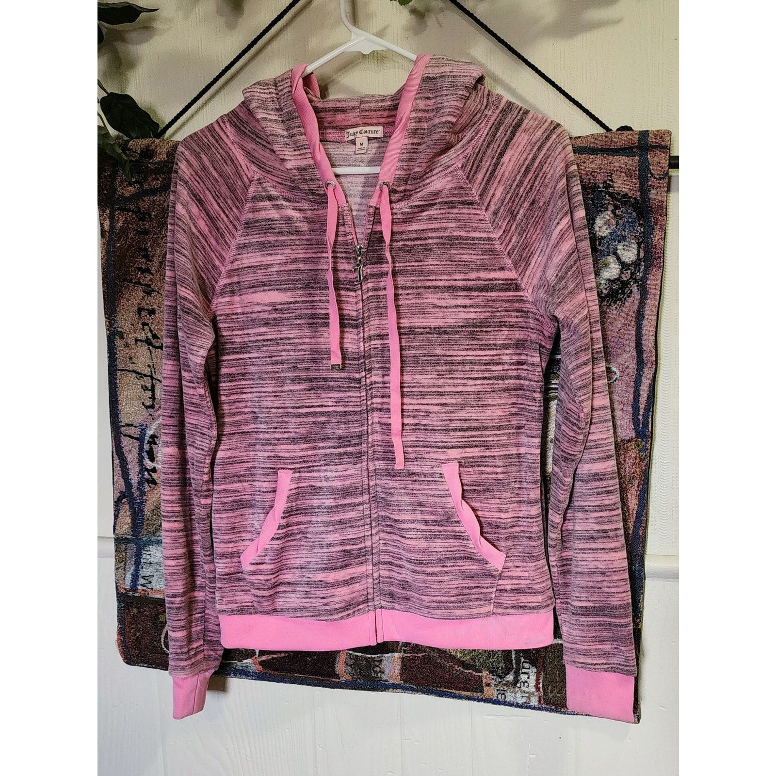 Juicy Couture VTG Y2K Juicy Couture Velour Tracksuit Pink Black Jacket M Size M / US 6-8 / IT 42-44 - 1 Thumbnail