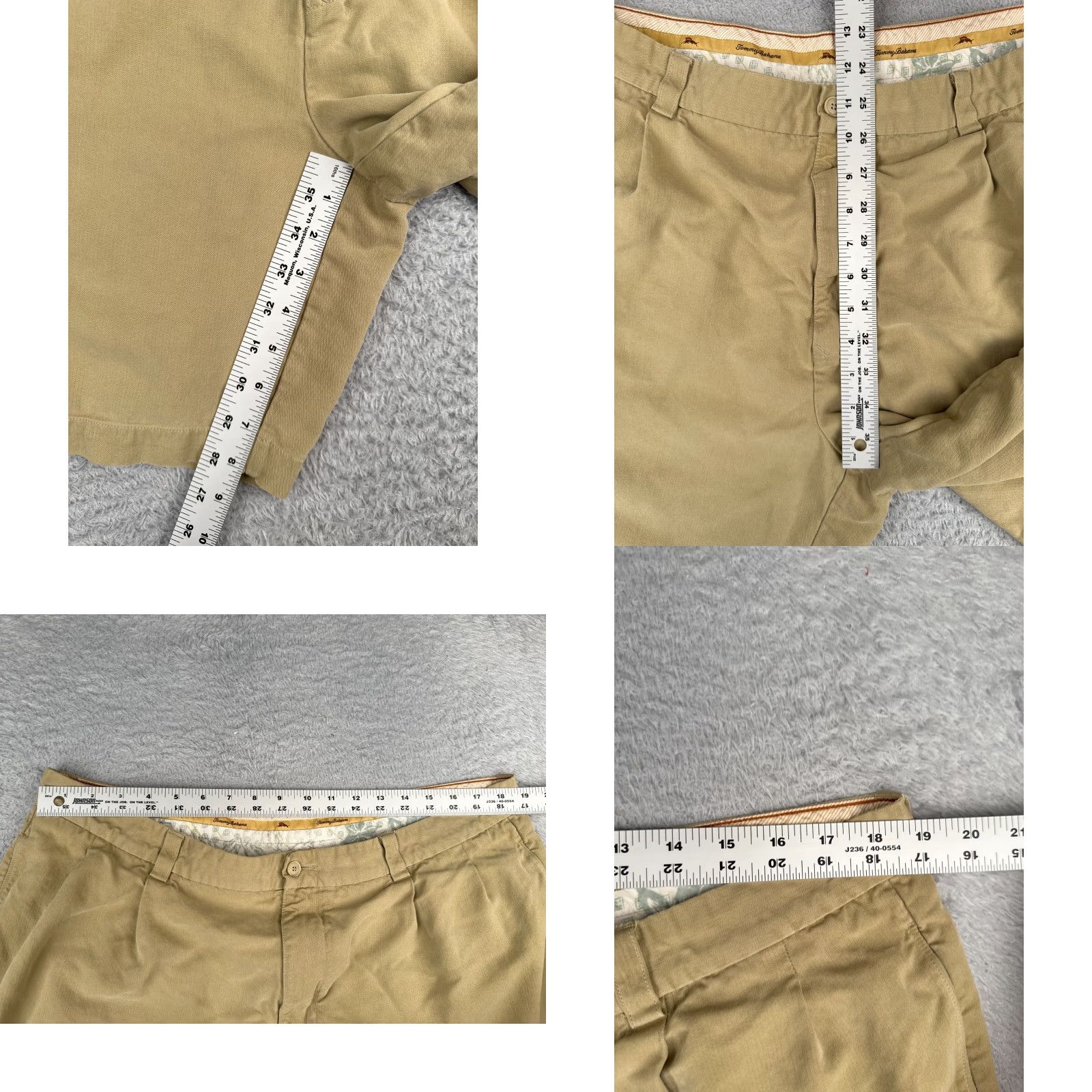 Tommy Bahama Tommy Bahama Shorts Men 40 Beige Bermuda Pleated 100% Silk Beach Resort 38x8 Size US 40 / EU 56 - 8 Thumbnail
