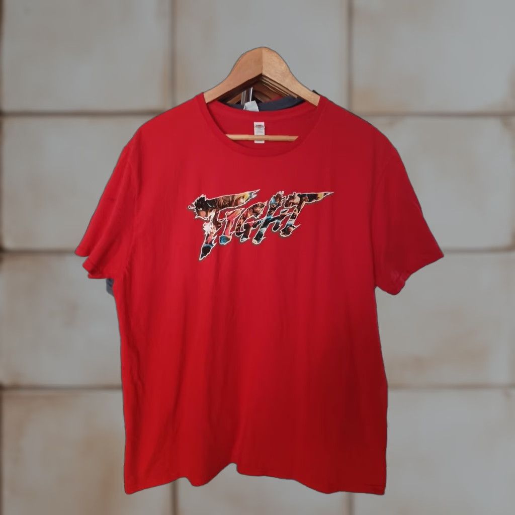 Fruit Of The Loom VINTAGE Street Fighter T-shirt Fight Spell Out Red XL Mens Size US XL / EU 56 / 4 - 1 Thumbnail
