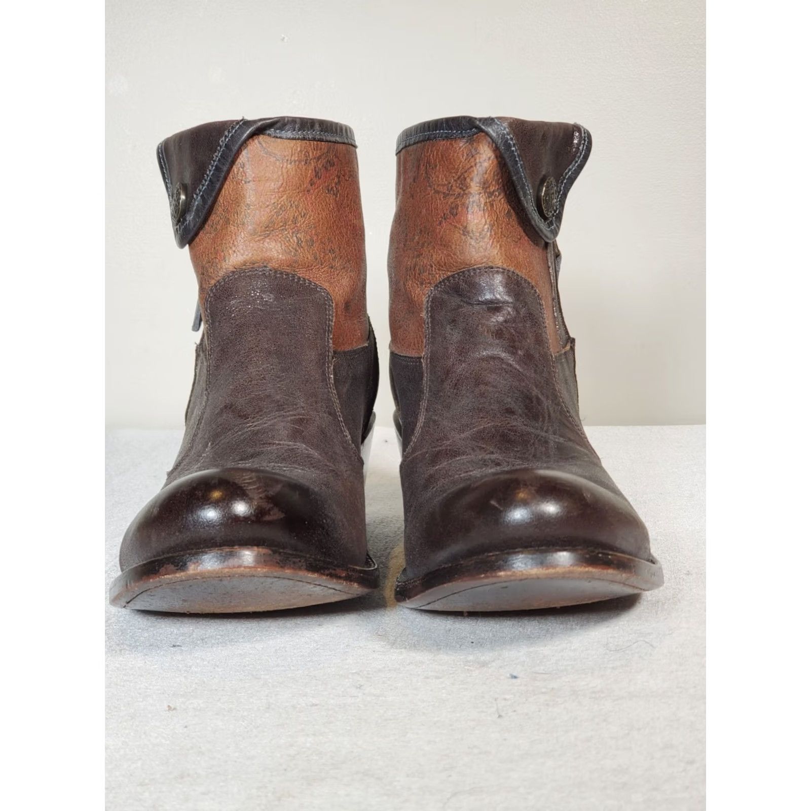 Vintage J.B. Dillon Western Ankle Boots Outside Zip JBW1801 Brown Leather Women's US 10 B Size US 10 / IT 40 - 6 Thumbnail