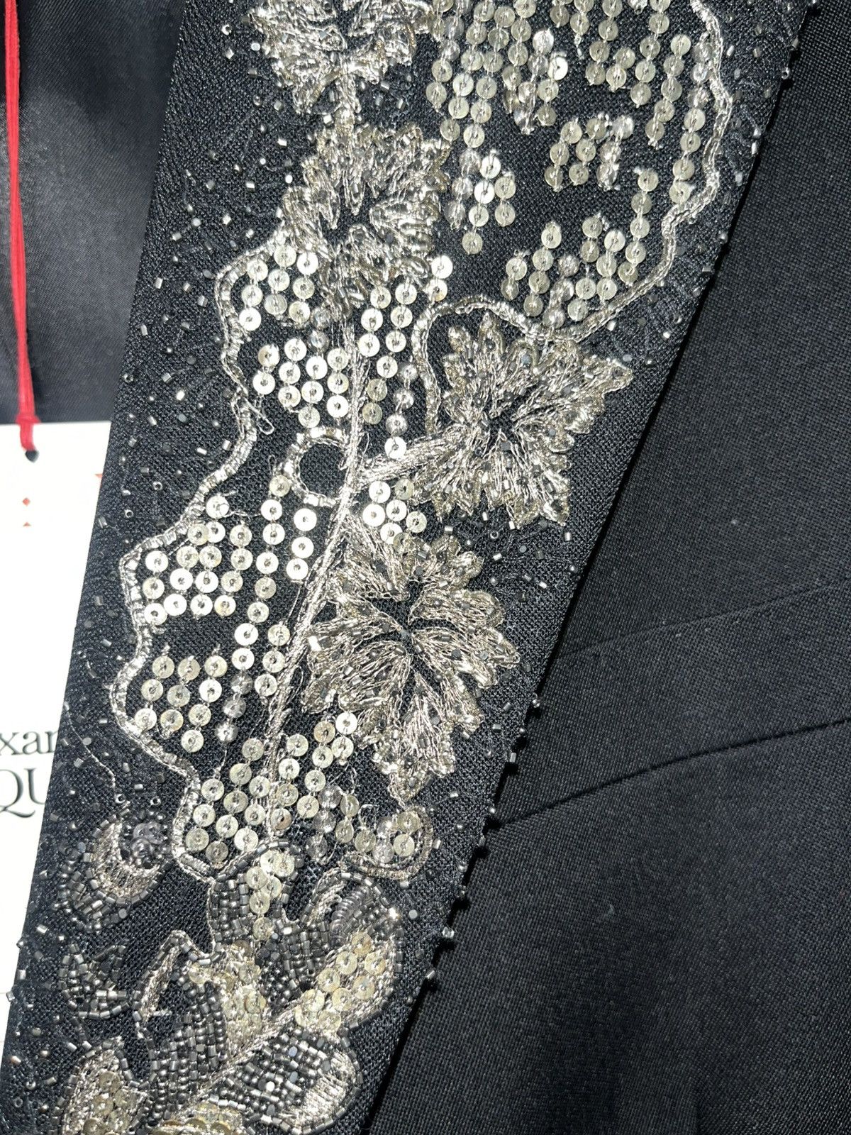 Alexander McQueen Embellished Floral-Lapel Tuxedo Jacket Sz 54R EU(43R US) Size 54R - 6 Thumbnail