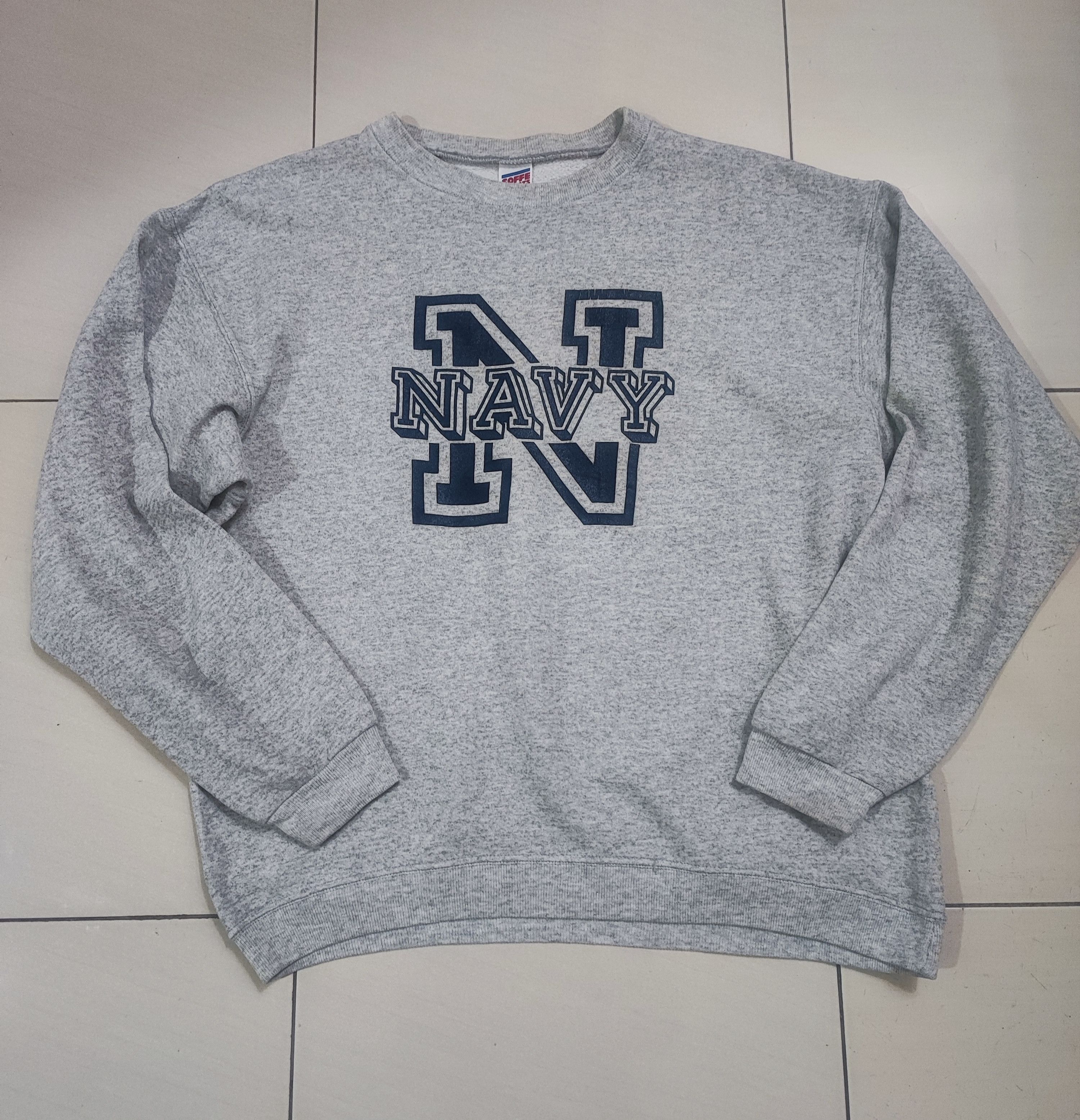 Vintage Vintage US Navy Boxy Sweatshirt Size US L / EU 52-54 / 3 - 4 Thumbnail