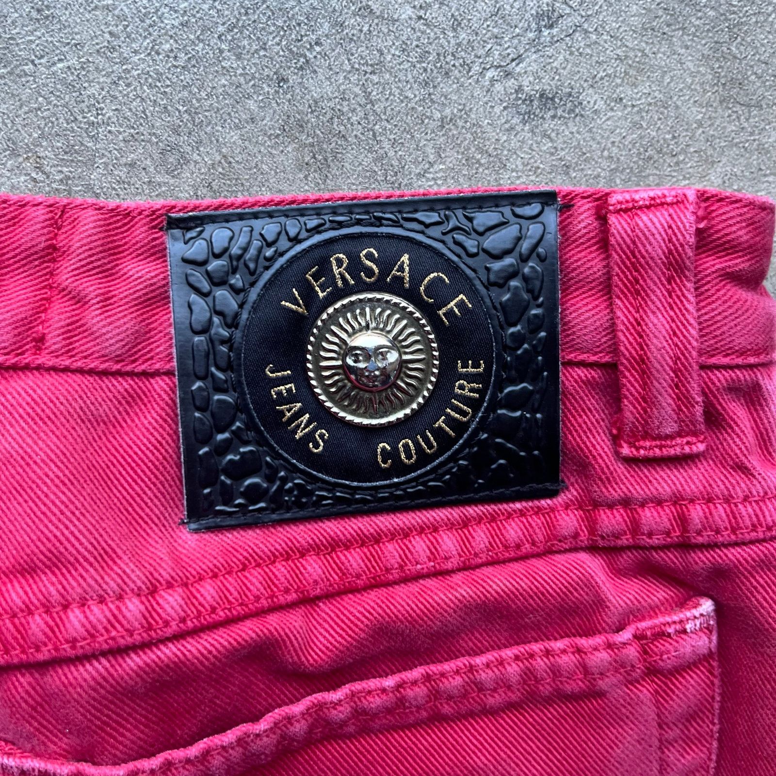 Vintage VERSACE COUTURE JEANS RED DENIM 24X28 Size 24" / US 00 / IT 34 - 3 Thumbnail