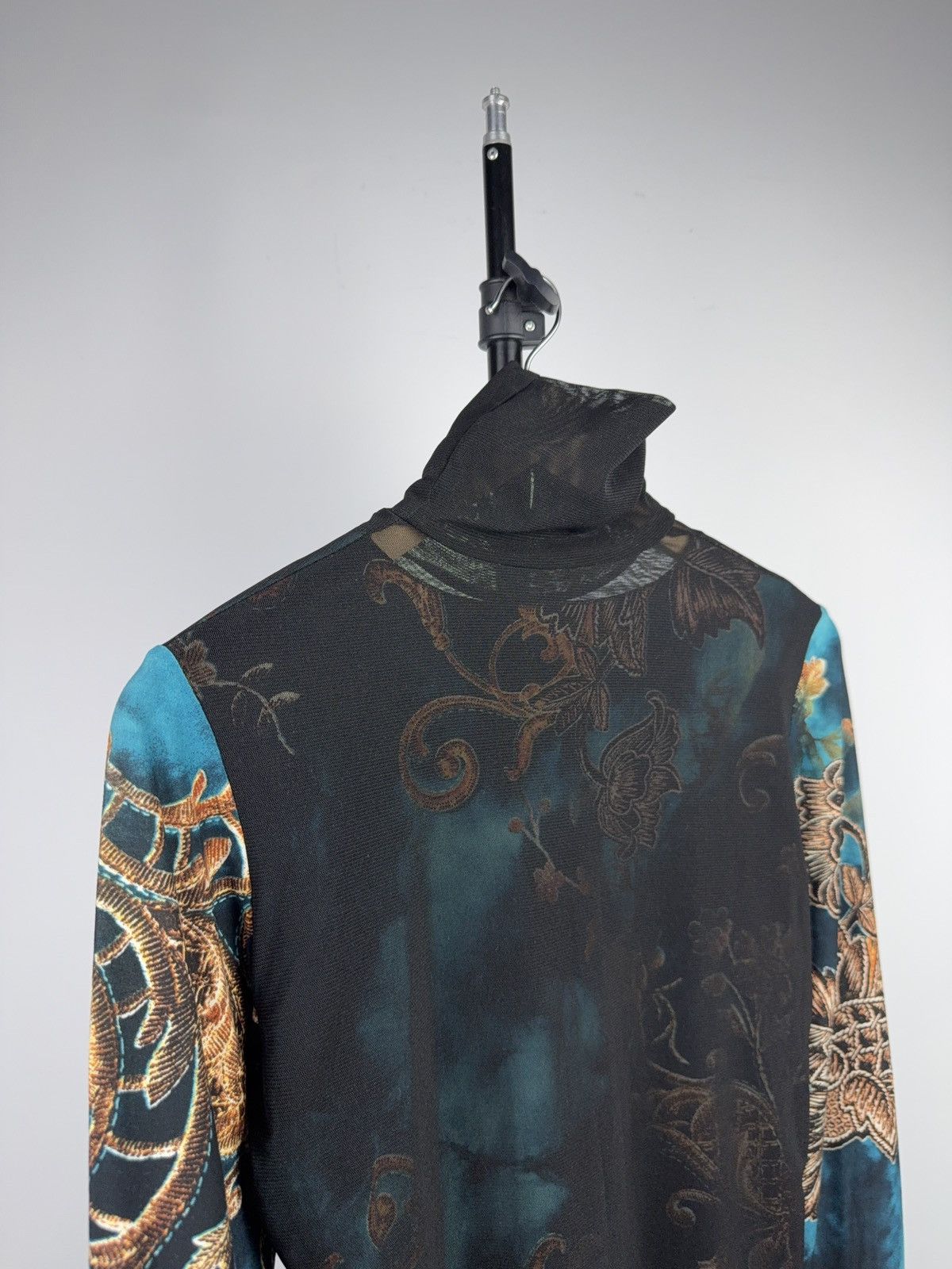 Japanese Brand Vintage Sheer Mesh Baroque Top Y2K Gaultier Style High Neck Size M / US 6-8 / IT 42-44 - 9 Thumbnail