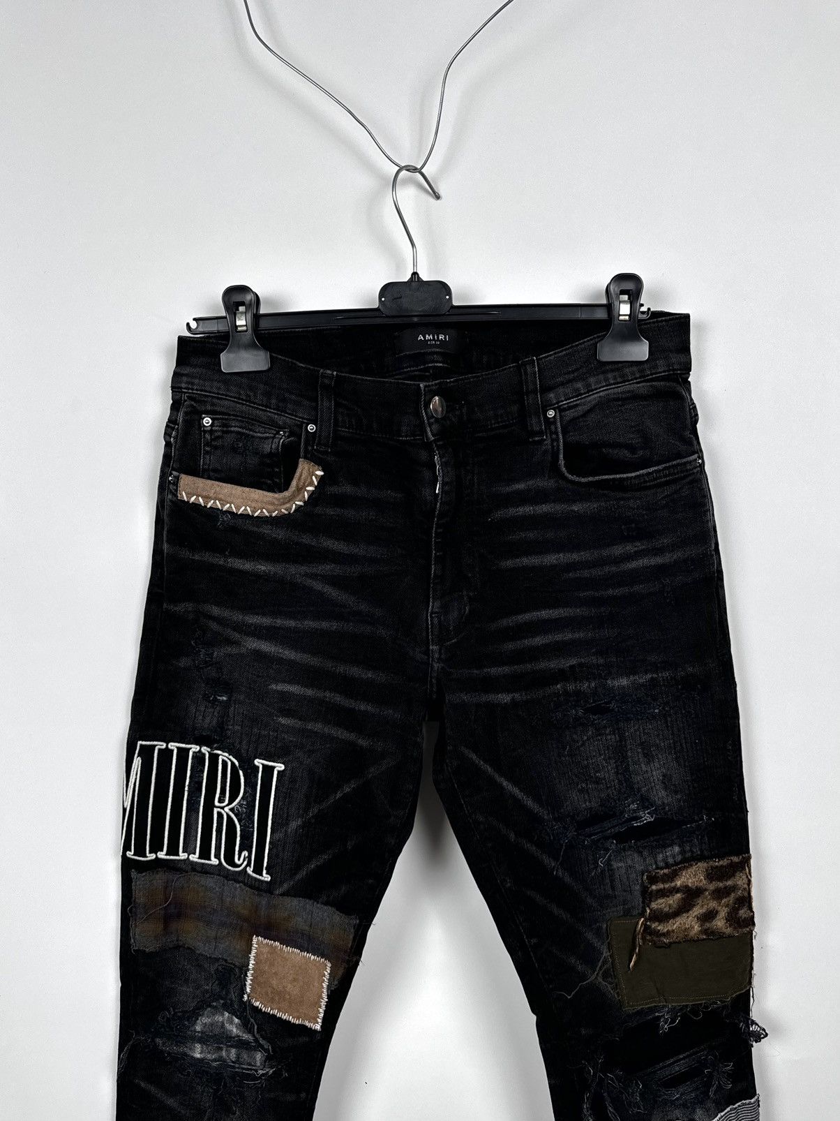 Amiri Amiri Grunge Patch Black Jeans Size US 33 - 2 Thumbnail