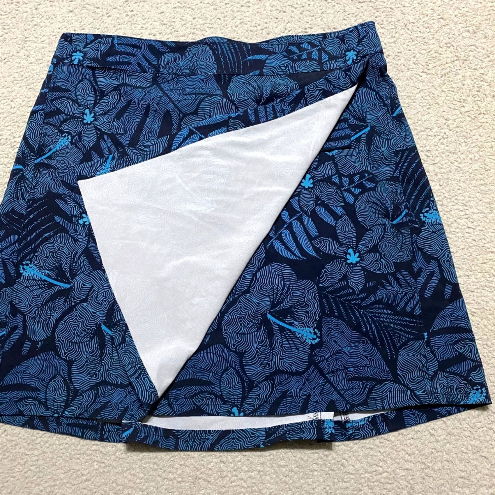Vintage Ripskirt Skirt Wrap Womens Large Blue Floral Beach Casual Summer 2020s Mens Girls Size 36" / US 14 / IT 50 - 5 Thumbnail