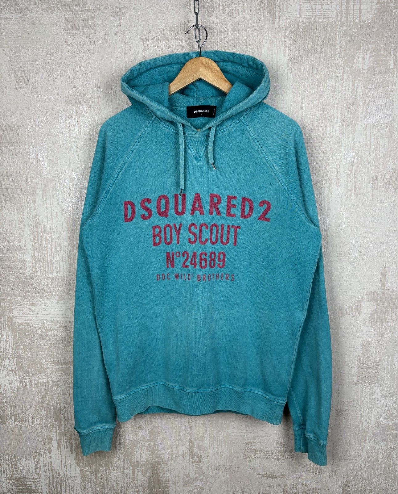 Dsquared2 Dsquared2 Boy Scout Printed Hoodie Washed Turquoise Size US L / EU 52-54 / 3 - 1 Thumbnail