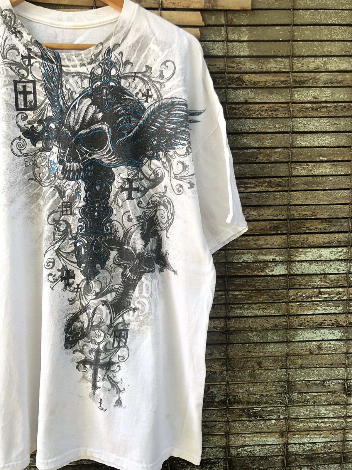 Affliction 🔥Vintage Y2K🔥Skull Cross Wings Affliction Tshirts Size US XL / EU 56 / 4 - 4 Thumbnail