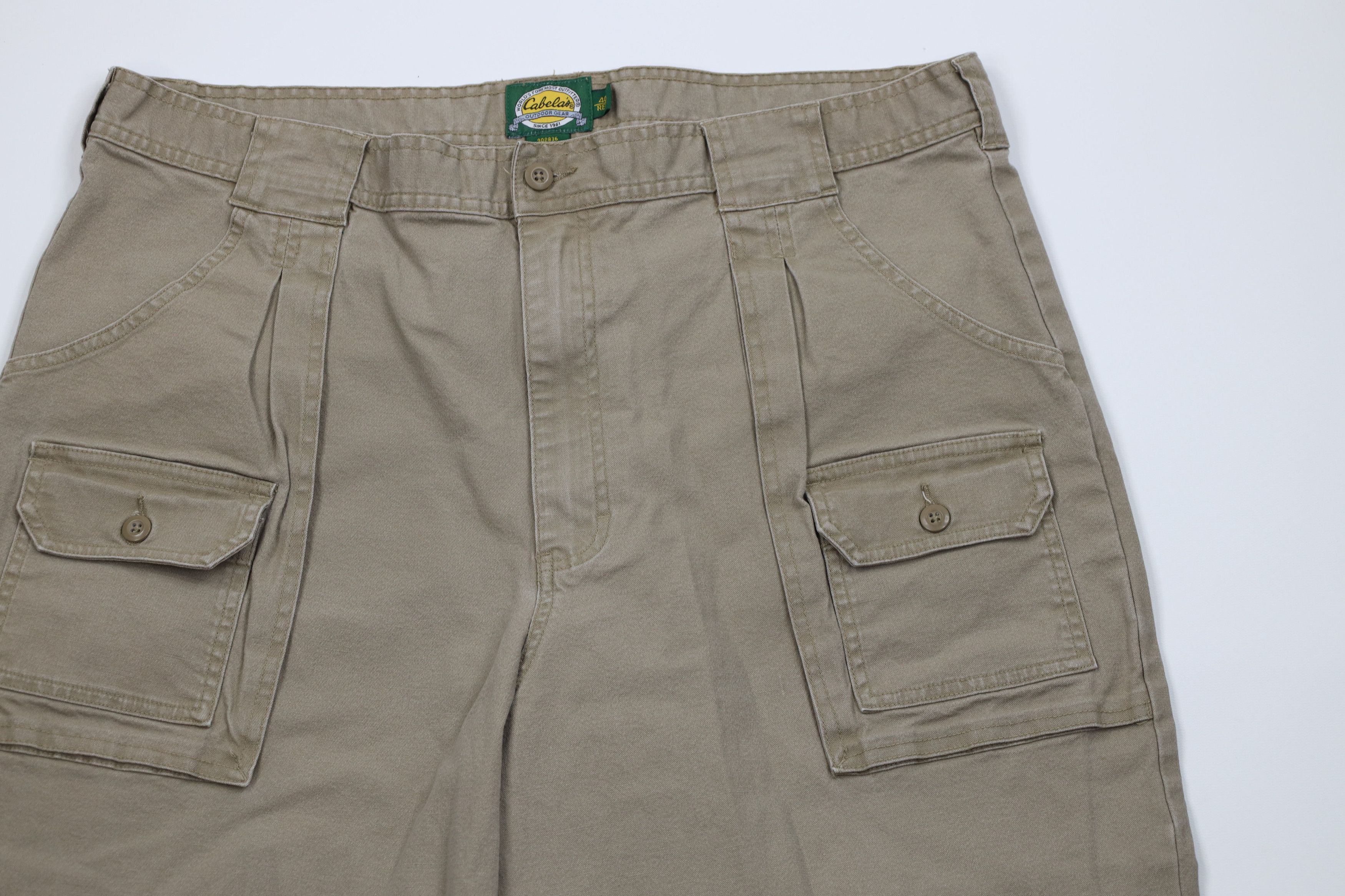 Cabelas Vintage Cabals Stretch Canvas Wide Leg Cargo Pants Beige Size US 40 / EU 56 - 2 Thumbnail